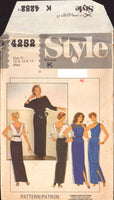 Style 4252 Set of Evening Tops with Design Variations and Slim Full Length Skirt, Uncut, Factory Folded Sewing Pattern Size 10-14 or 14-18
