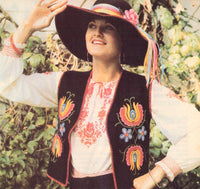 Vintage 70s Vest Embroidery Instant Download PDF 2 + 2 pages