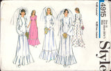Style 4915 Boho Bridal and Bridesmaid Dresses with Long or Short Sleeves, Uncut, Factory Folded Sewing Pattern Size 10