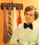 Vintage 70s Bow Ties, Tie And (Faux) Leather Tie Holder, instructions for DRAFTING SEWING PATTERN pieces pdf 3 pages