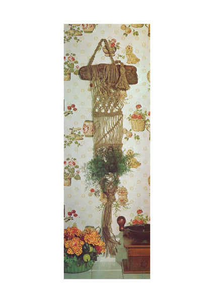 Vintage 70s Swallow's Nest Wall Hanging Pattern Instant Download PDF 2 + 2 pages