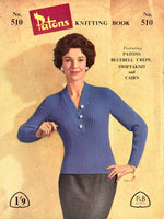 Patons 510 Knitting Book - Knitting Patterns for Ladies' Sweaters, Jumpers and Cardigans - Instant Download PDF 16 pages