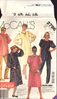 McCall's 2796 Maternity Dress or Tops with Long or Short Sleeves, Neckline Variations & Tapered Pants, U/C, FF, Sewing Pattern Size 6-10