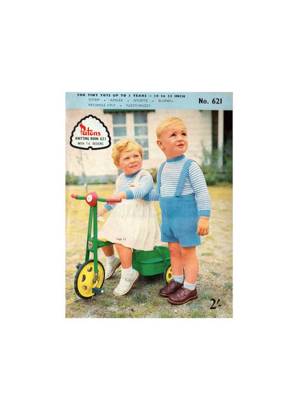Patons 621 - 50s Knitting Patterns for Children Up To 3 Years Instant Download PDF 20 pages