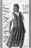 See&Sew 4952 Sewing Pattern Jumper Top Size 12-14-16 Or 6-8-10 Uncut Factory Folded