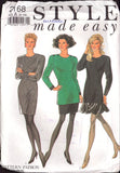 Style 2168 Semi-Fitted Dresses with Round Neckline, Optional Flounced Lower Edge, Uncut, Factory Folded Sewing Pattern Multi Size 8-18