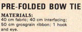 Vintage 70s Bow Ties, Tie And (Faux) Leather Tie Holder, instructions for DRAFTING SEWING PATTERN pieces pdf 3 pages