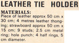 Vintage 70s Bow Ties, Tie And (Faux) Leather Tie Holder, instructions for DRAFTING SEWING PATTERN pieces pdf 3 pages