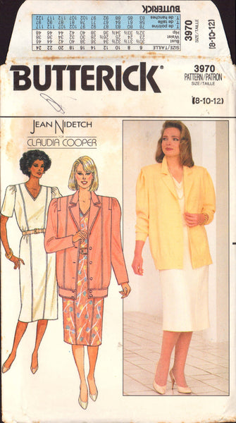 Butterick 3970 Jean Nidetch for Claudia Cooper Jacket and Dress, Uncut, Factory Folded Sewing Pattern Size 8-12