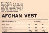 Vintage 70s Afghan Vest Pattern Instant Download PDF 1 page