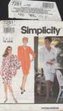 Simplicity 7281 Button Front Dress with V-Neck with Two Sleeve Lengths and Scarf, Uncut, Factory Folded Sewing Pattern Multi Size 10-18