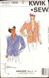 Kwik Sew 1909 Misses' Semi-Fitted, Lined or Unlined Blazer with Two Piece Sleeves, Uncut, Factory Folded Sewing Pattern Size 6-12