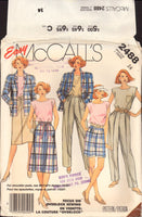 McCall's 2488 Jacket with Notched Collar, Back Wrap Skirt, Pants and Cuffed Shorts, Uncut, Factory Folded, Sewing Pattern Size 14