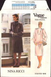 Vogue Paris Original 1619 Nina Ricci Loose Fitting Top and Straight Skirt, Uncut, Factory Folded Sewing Pattern Size 16