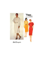Vogue American Designer 2870 Adele Simpson Dress with Long or Short Sleeves, Uncut, Factory Folded Sewing Pattern Size 12