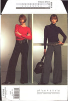 Vogue American Designer 1059 Alice + Olivia Flared Pants with Waist Yoke, Uncut, Factory Folded Sewing Pattern Multi Size 4-6-8-10