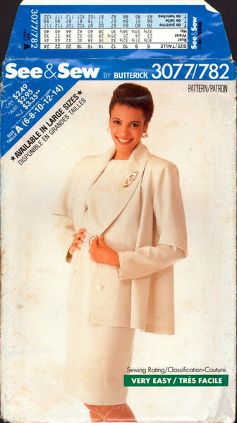 See&Sew 3077 Sewing Pattern Women's Jacket Dress Size 6-14 Uncut Factory Folded