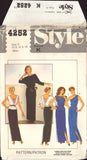 Style 4252 Set of Evening Tops with Design Variations and Slim Full Length Skirt, Uncut, Factory Folded Sewing Pattern Size 10-14 or 14-18