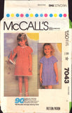 McCall's 7043 Sewing Pattern Girls' Dress Size 4 Uncut Factory Folded