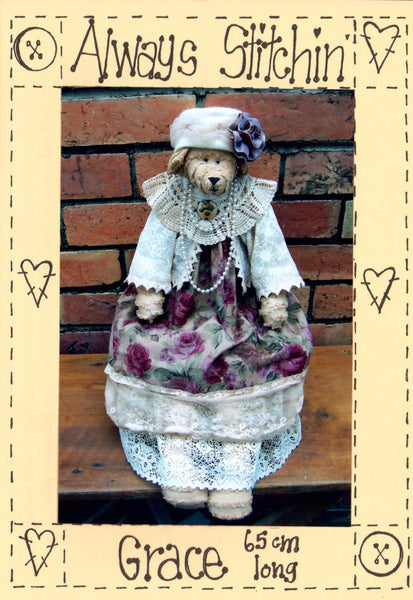 Always Stitchin' Grace Bear Sewing Pattern Bear Doll Uncut