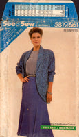 See&Sew 5819 Sewing Pattern Jacket Skirt Size 6-14 Uncut Factory Folded