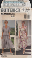 Butterick 6190 Sewing Pattern Top Skirt Size 12-14-16 Uncut Factory Folded