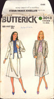 Butterick 3013 Sewing Pattern, Jacket and Skirt, Size 8 or Size 12 or Size 16, Uncut, Factory Folded