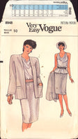 Vogue 8948 Jacket, Top, Skirt, Uncut Factory Folded Sewing Pattern Size 10