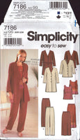 Simplicity 7186 Sewing Pattern Jacket Top Skirt Pants Size 26-32 Uncut Factory Folded