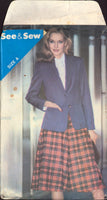 See&Sew 3285 Sewing Pattern Jacket Skirt Size 8-10-12 Uncut Factory Folded