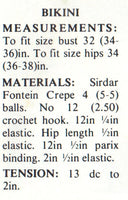 70s Crocheted Bikini Instant Download PDF 2 pages plus extra 2 pages about crocheting