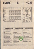 Burda 4035 Sewing Pattern Jacket Size 8-18 (34-44) Uncut Factory Folded