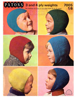 Patons 7005 - Boys' Helmets Knitting Patterns Instant Download PDF 12 pages