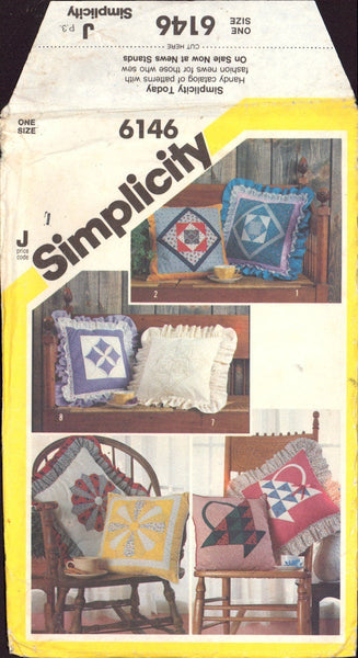 Simplicity 6146 Patchwork Pillows One Size, Sewing Pattern, Uncut, Factory Folded