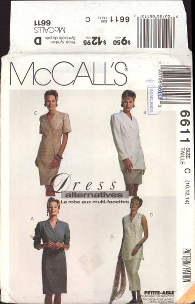 McCall's 6611 Sewing Pattern Women's Jacket Dress Skirt Size 10-12-14 Uncut Factory Folded