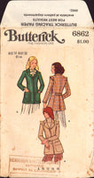 Butterick 6862 Fitted Jacket with Notched Collar, Back Belt and Optional Trim, Uncut, Factory Folded Sewing Pattern Size 14