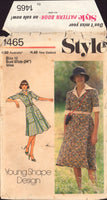 Style 1465 Dress with Bias Cut Bodice and Skirt and Short Cuffed Sleeves, Uncut, Factory Folded Sewing Pattern Size 12