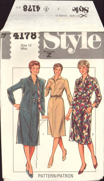 Style 4178 Sewing Pattern Women's Jacket Dress Size 12 Uncut Factory Folded