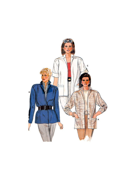 Butterick 6463 Loose-Fitting Below Hip Jacket with Long or Short Sleeves, Uncut, Factory Folded Sewing Pattern Size 12
