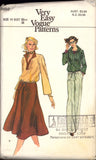 Vogue 9892 Drawstring Top, Flared Skirt and Straight Leg Pants, Uncut, Factory Folded Sewing Pattern Size 14