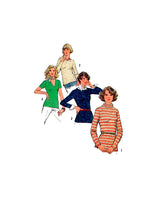 Simplicity 6624 Stretch Knit Tops with Long or Short Sleeves and Neckline Variations, Uncut, Factory Folded Sewing Pattern Size 6-8