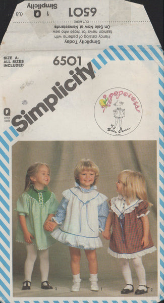 Simplicity 6501 Sewing Pattern Toddlers' Dress And Panties Size 0.5-4 Uncut Factory Folded