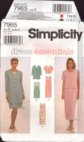 Simplicity 7965 Sleeveless, Raised Waistline Dress with Long or Short Jacket, Uncut, Factory Folded Sewing Pattern Size 8-12