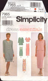 Simplicity 7965 Sleeveless, Raised Waistline Dress with Long or Short Jacket, Uncut, Factory Folded Sewing Pattern Size 8-12