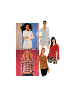 McCall's 3340 Longline or Regular Length Princess Seam Shirt with Sleeve Variations, Uncut, Factory Folded Sewing Pattern Multi Size 8-14
