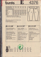 Burda 4376 Easy Retro Puffy Pants or Front Pleated Pants, Uncut, Factory Folded Sewing Pattern Multi Plus Size 8-18