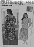 Butterick 4912 Sewing Pattern Dress Size 8-10-12 Uncut Factory Folded