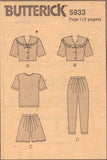 Butterick 5933 Sewing Pattern Jackets Top Pants Shorts Size 12-14 Uncut Factory Folded