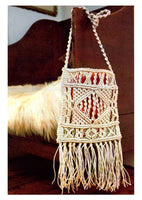 Vintage 70s Small Macrame Sampler Bag Instant Download PDF 4 pages