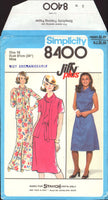 Simplicity 8400 Long or Short Sleeveless Dress with Cowl Collar, Tie Belt and Jacket, Uncut, Factory Folded Sewing Pattern Size 16